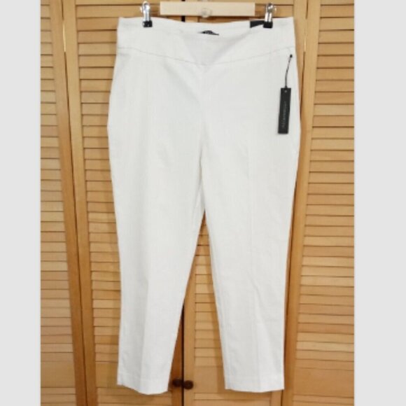 Meg & Margot Pants - Meg & Margot Pull On Skinny Leg White Ankle Pant XL